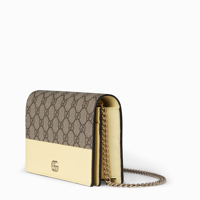 Portefeuille bicolore sur chaîne GG Marmont