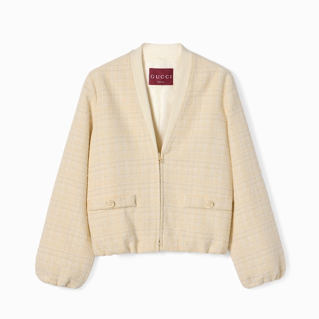 Check cotton tweed jacket