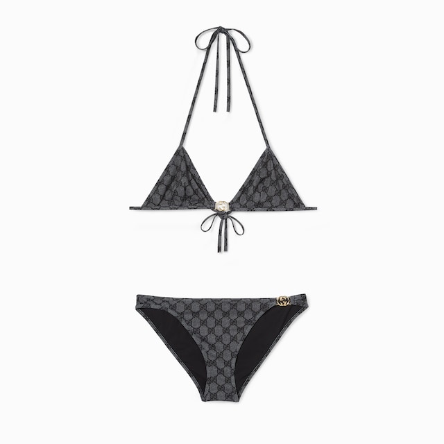 Printed GG stretch jersey bikini