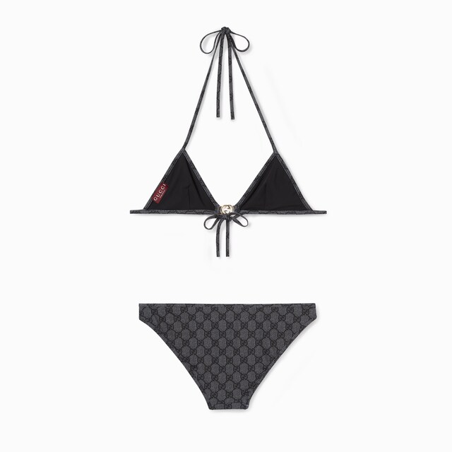 Printed GG stretch jersey bikini