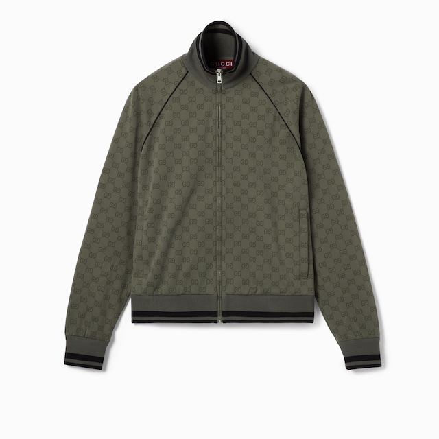 GG jersey jacquard zip jacket