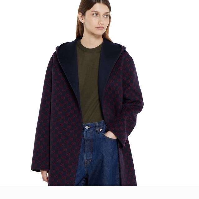 Reversible wool silk hooded coat - image 5