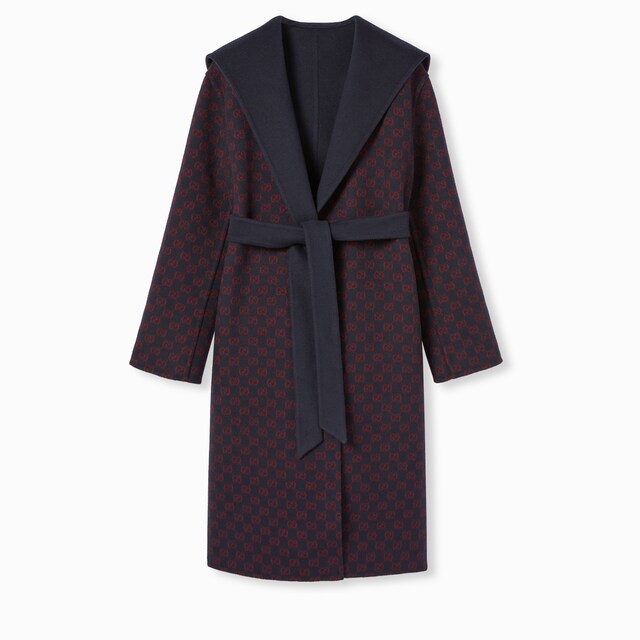 Reversible wool silk hooded coat - image 2