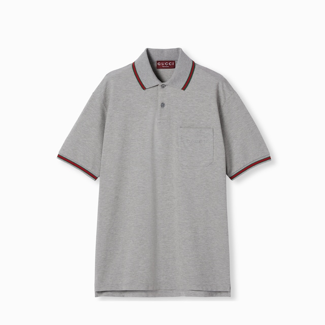 Cotton piquet polo shirt with embroidery