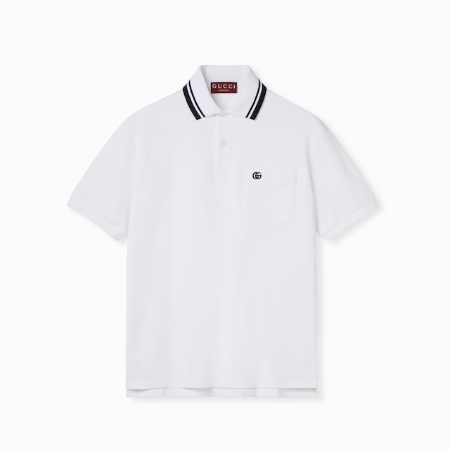 Cotton piquet polo shirt with embroidery