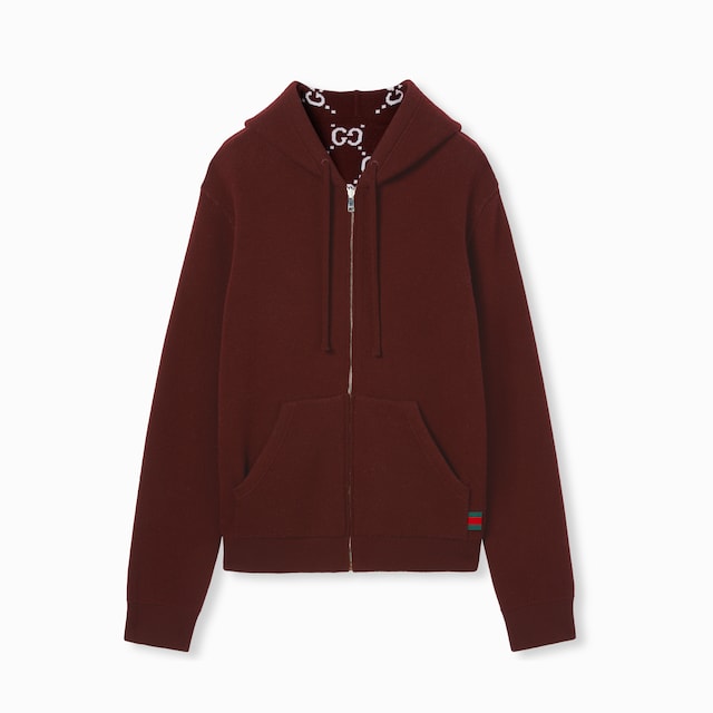 Reversible wool zip jacket