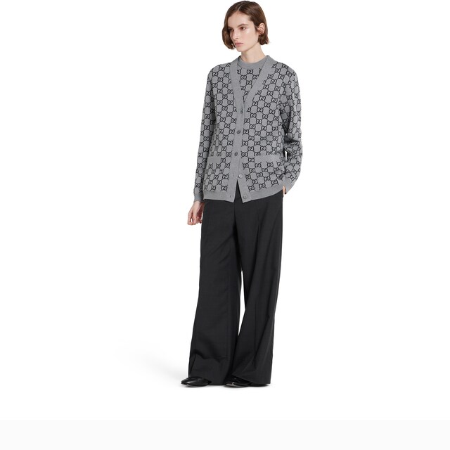 Reversible GG wool jacquard cardigan - image 5