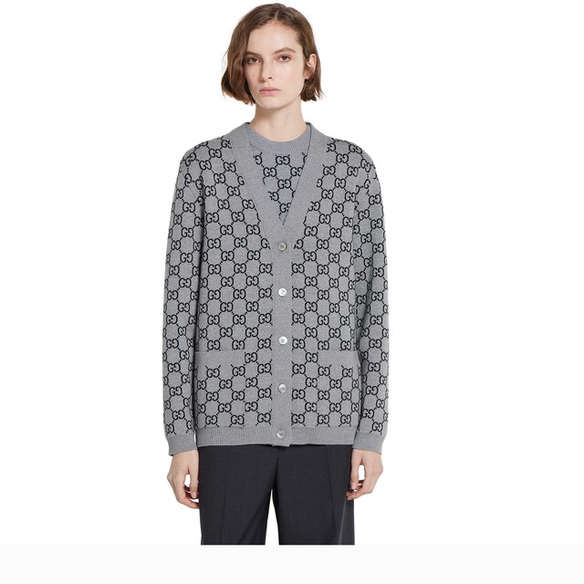 Reversible GG wool jacquard cardigan - image 4