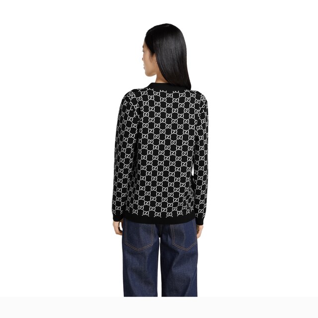 Reversible GG wool jacquard cardigan - image 5