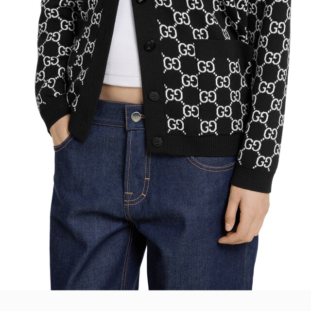 Reversible GG wool jacquard cardigan - image 4