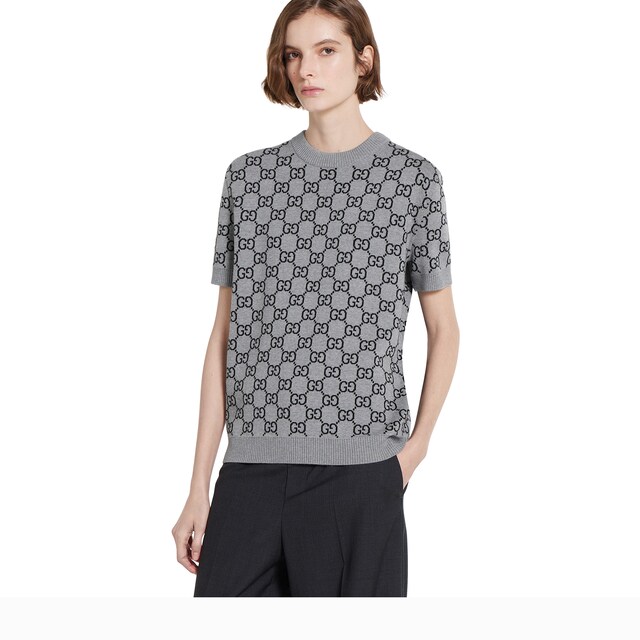 Reversible GG wool jacquard top - image 3
