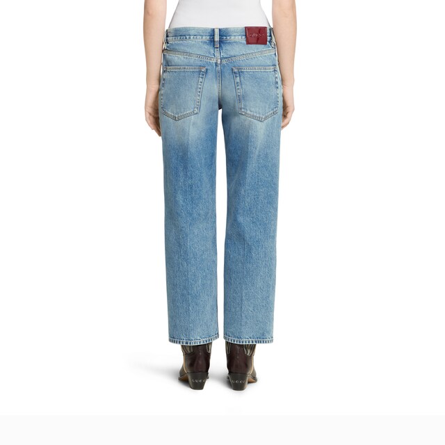 Straight fit denim pants - image 2