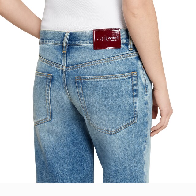 Straight fit denim pants - image 3