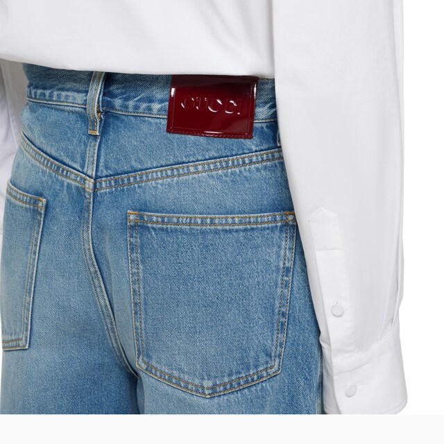 Wide leg denim pants