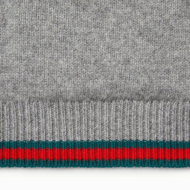 Wool and cashmere cardigan with Web - image 3