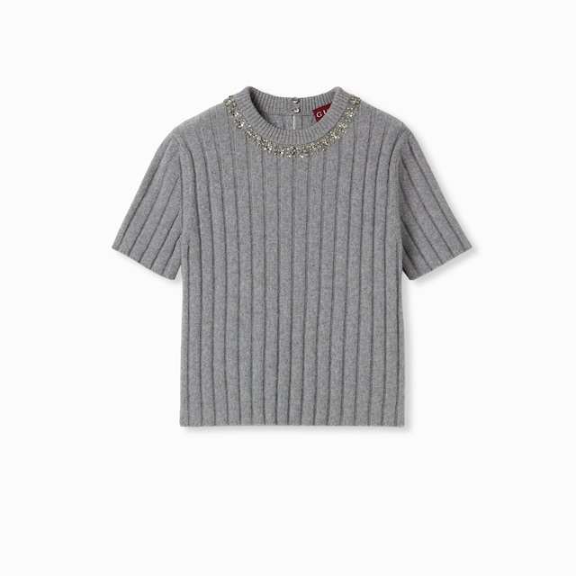 Rib soft wool and cashmere top