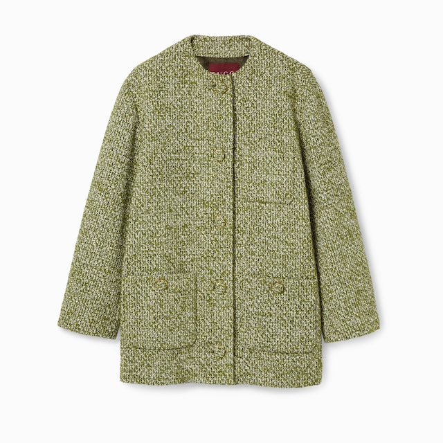 Wool cotton bouclé coat