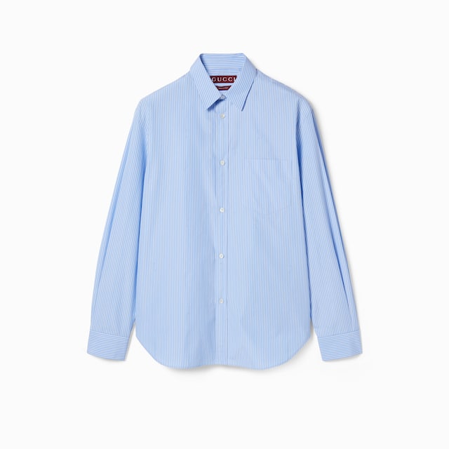 Cotton poplin shirt with logo