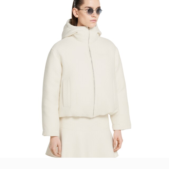 Wool boucle jacket with logo - image 3