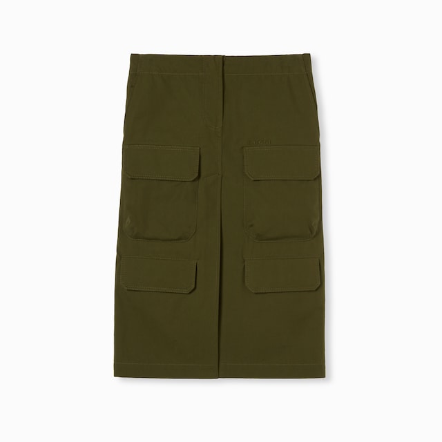 Cotton canvas skirt with embroidery