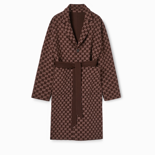 Reversible silk wool coat