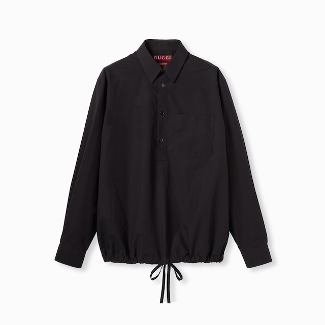 Cotton poplin shirt with logo