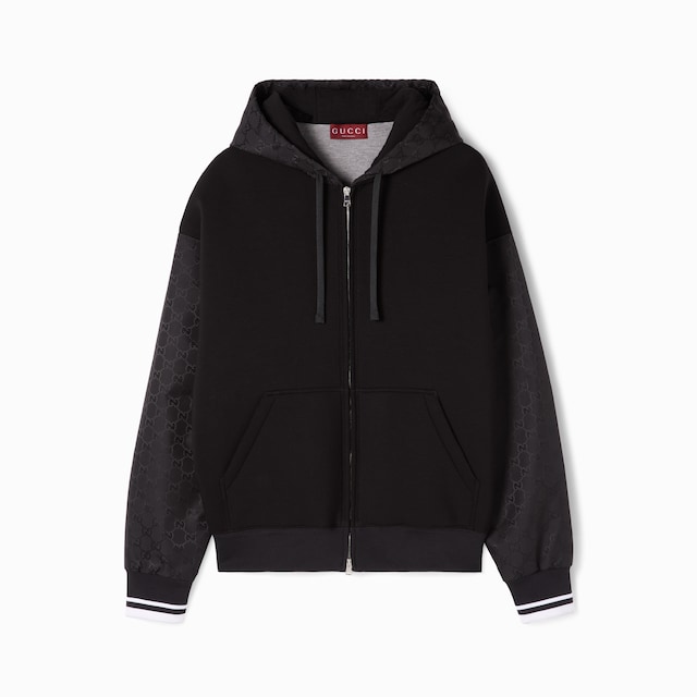 Jersey wool zip jacket