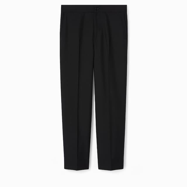 Wool blend twill pant with logo