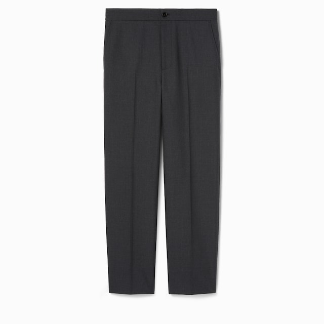 Wool blend twill pant with logo
