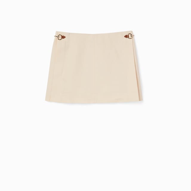 Short linen canvas skirt