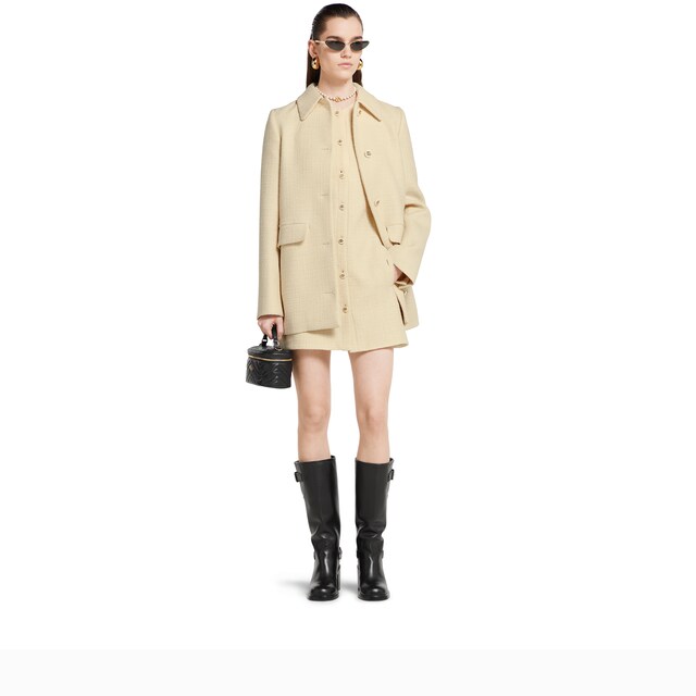 Textured wool tweed dress - image 5