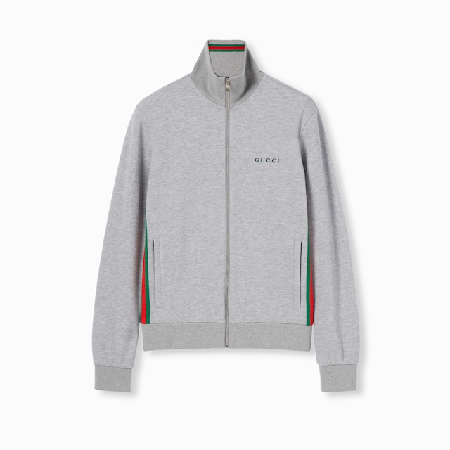 Cotton piquet double zip jacket