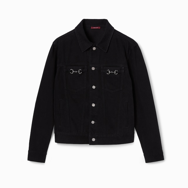 Cotton denim jacket with Horsebit