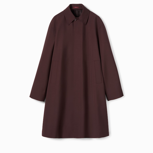 Cappotto in lana doppiata con logo