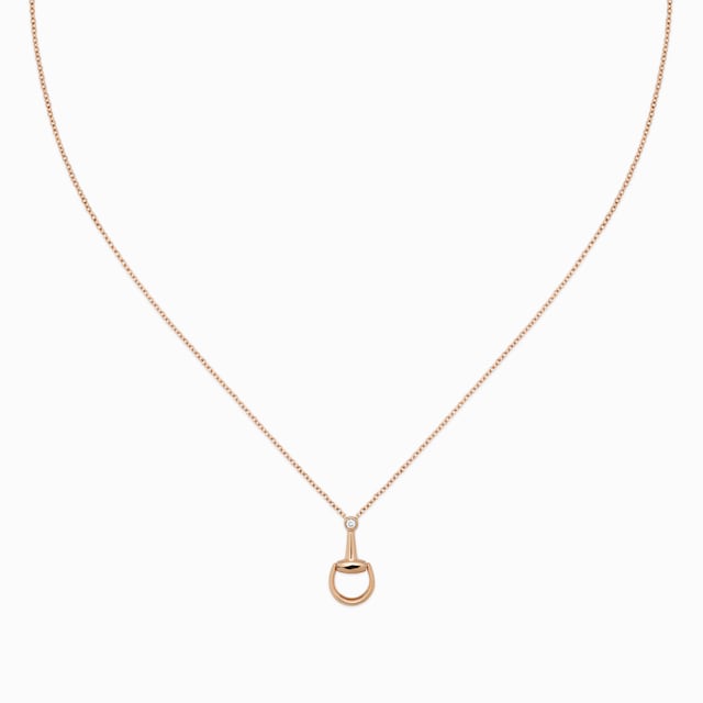 Horsebit 18k diamond pendant necklace