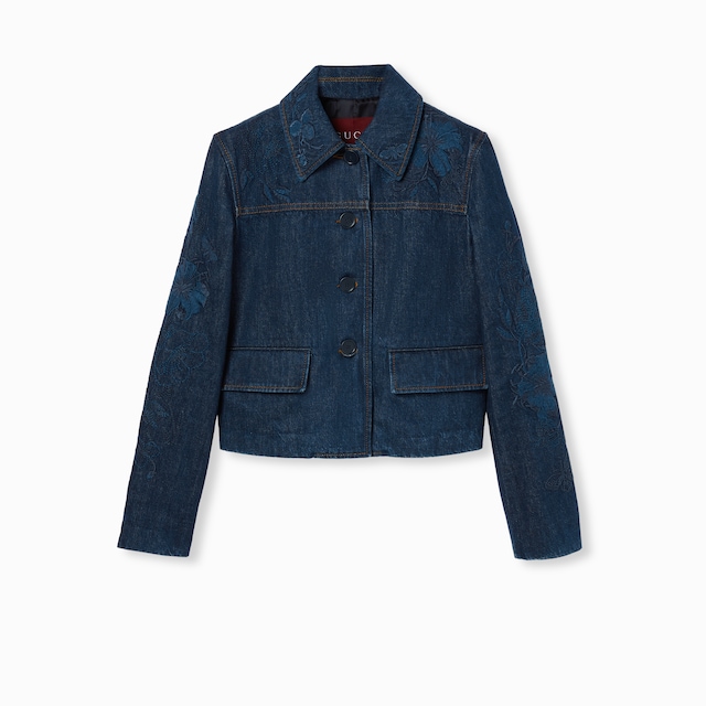 Denim jacket with embroidery