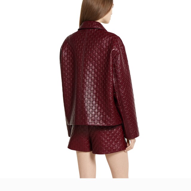 Oversize embossed GG leather jacket - image 2