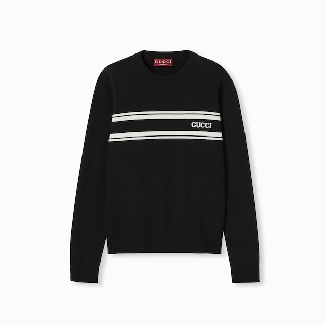 Silk cotton sweater with intarsia