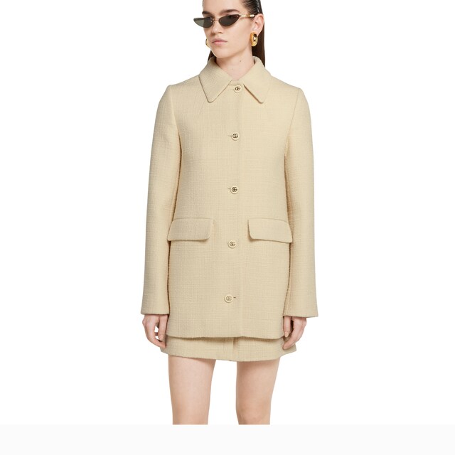 Textured wool tweed coat - image 5