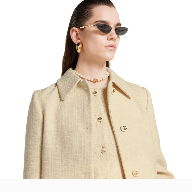 Textured wool tweed coat - image 3