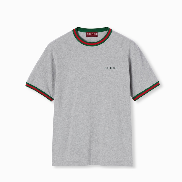 エンブロイダリー付き コットンジャージー Tシャツ