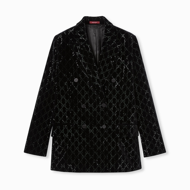 Embroidered cotton velvet jacket