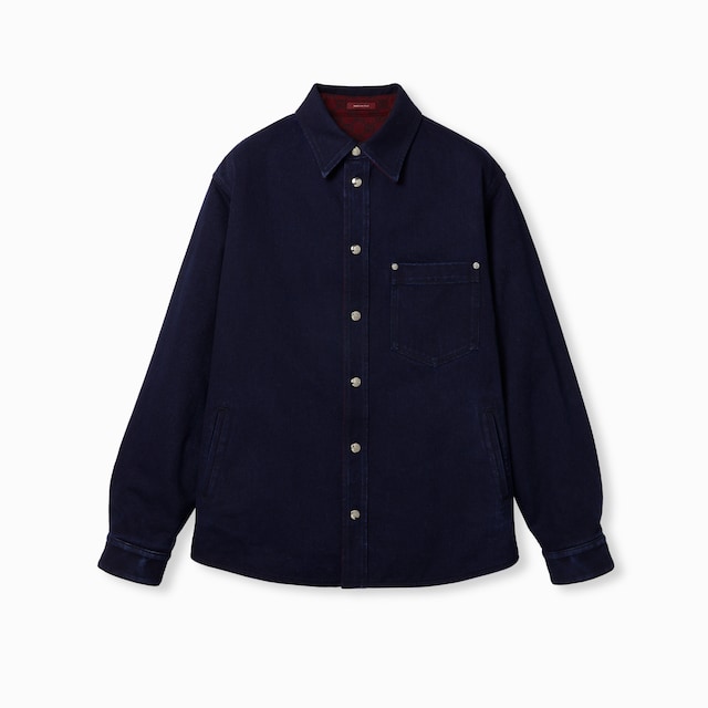 Reversible denim and flannel shirt 
