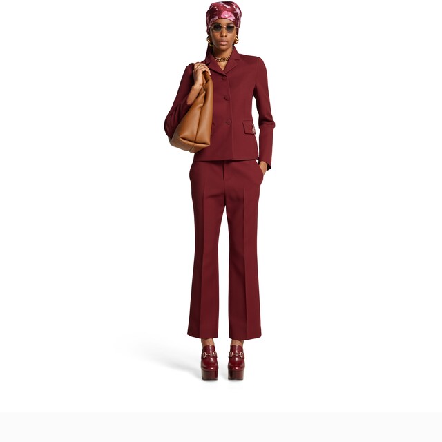 Crepe wool silk jacket with tiger - image 4