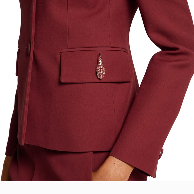 Crepe wool silk jacket with tiger - image 3
