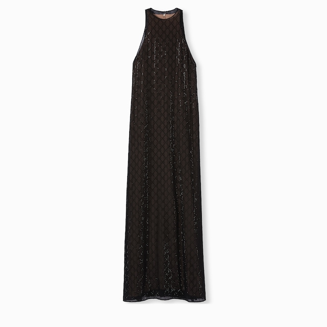 Embroidered light silk georgette dress