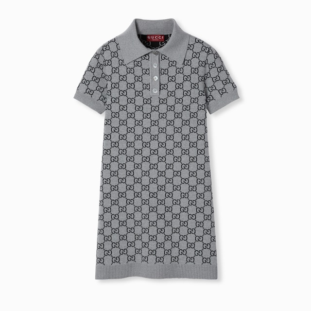 GG wool jacquard polo dress