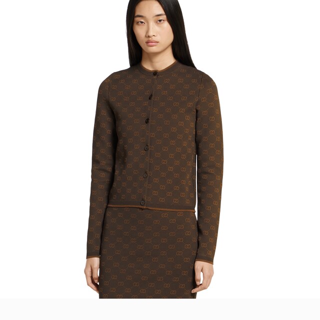 Stretch GG viscose jacquard cardigan - image 4