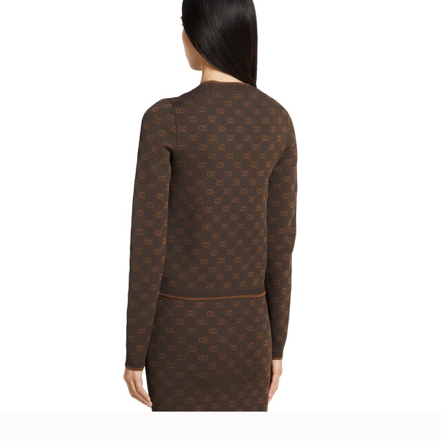 Stretch GG viscose jacquard cardigan - image 2