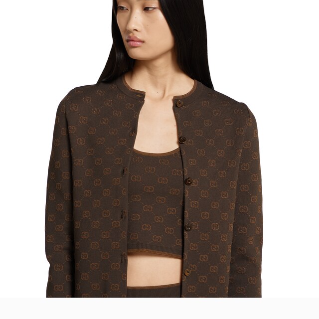 Stretch GG viscose jacquard cardigan - image 3